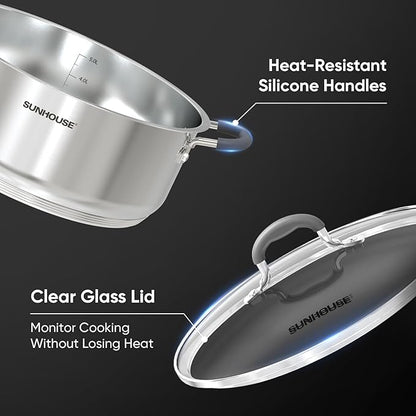 SUNHOUSE - 5.5 Quart Steamer Pots - Image 3