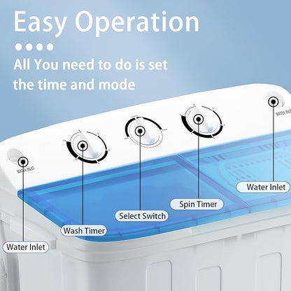 Portable Twin Tub 18lbs Washing Machine - Image 5