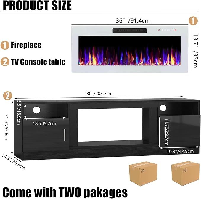 VITESSE TV Stand Fireplace - Image 2