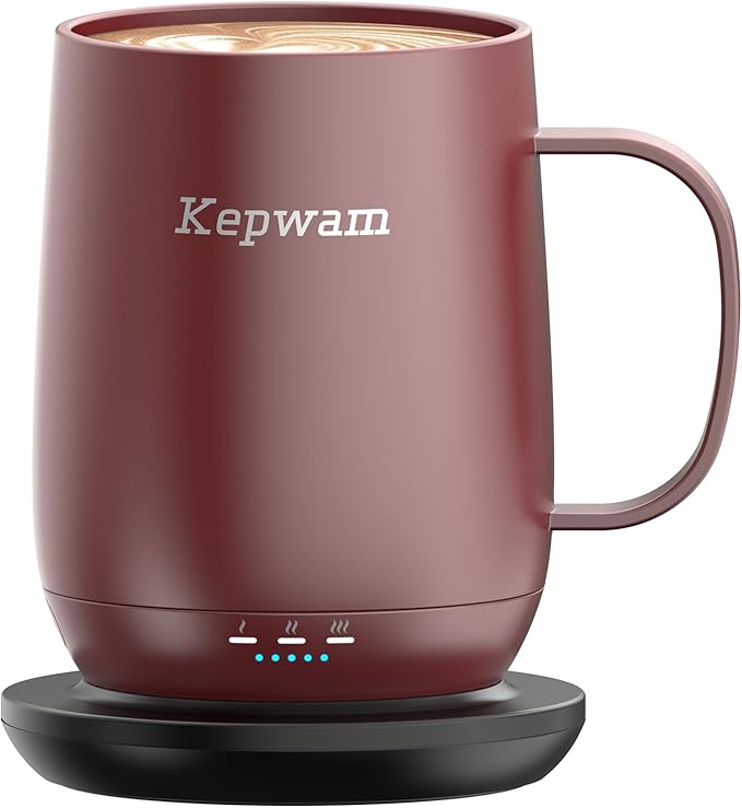 Kepwam Self Heating Coffee Mug T2, 16oz Smart Heated Coffee Mug, 150 Min by Kepwam