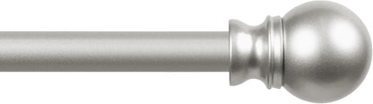 Kenney KN55970 Davenport Ball End Petite Café Decorative Window Curtain Rod, 28-48" Adjustable Length, Brushed Nickel Finish, 1/2" Diameter Steel Tube