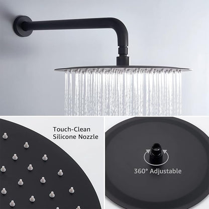 Iriber Matte black Shower System Wall Mounted Shower Faucet Mixer Set - Image 3