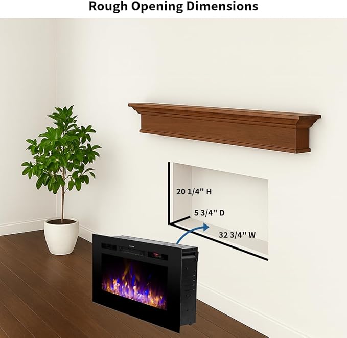 Touchstone Smart Electric Fireplace-The Sideline 36" Wide-in Wall Recessed - Image 3