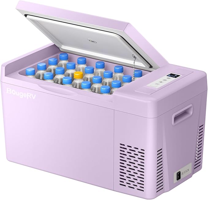 BougeRV Purple 23Quart Portable Refrigerator, 12 Volt Fridge 22L, Portable by BougeRV