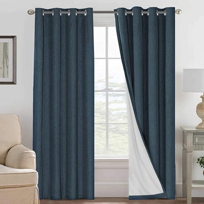 H.VERSAILTEX Linen Curtains 100% Blackout Curtains by HVERSAILTEX