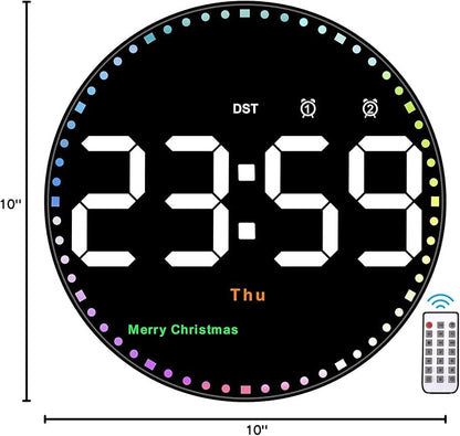 SZELAM Digital Wall Clock, Adjustable Brightness, Temperature, 12/24 H - Image 10