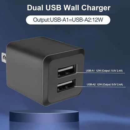USB Wall Charger, Charger Block，Dual Port USB Cube Chargers，Power Adapter - Image 3