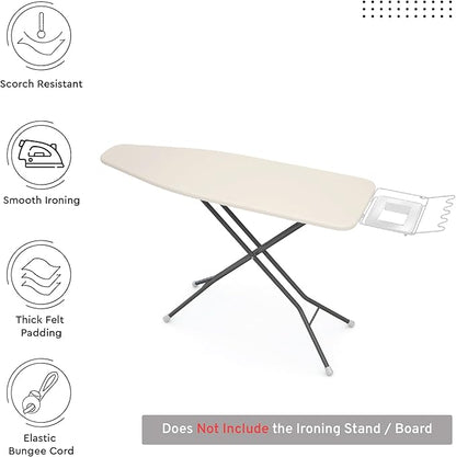 Encasa XO Ironing Board Cover and Pad 54"x15" - 4mm Felt Large Iron Board Cover - Image 2
