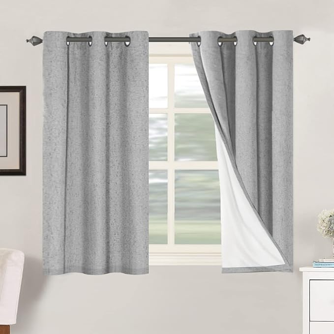 H.VERSAILTEX Primitive Linen Curtains 100% Blackout Curtain Drapes Burlap by HVERSAILTEX