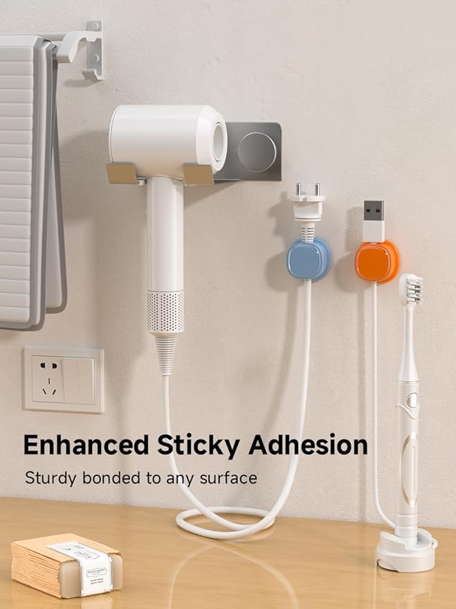 9 Pack Cord Organizer, Spring Cable Management, Adhesive Cute Cable Holder Clips - Image 6