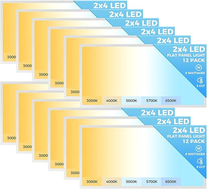 AIKVSXER 12 Pack 2x4 LED Flat Panel Light, 9100LM Bright Office Kitchen Ceiling by AIKVSXER