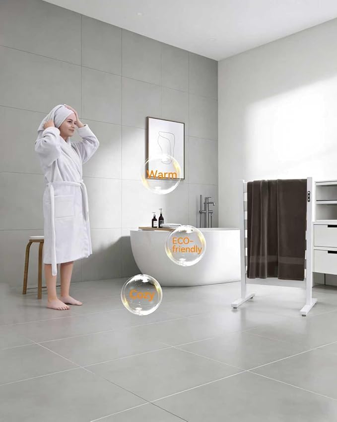 Heated Towel Rack – Rapid PTC Heating, LED Timer Control, High Temp & Large - Image 2