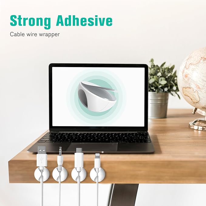 12 Pack Cable Clips, Znben Wire Organizer Holder Adhesive Cord Management - Image 5