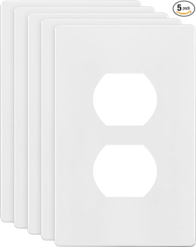 ENERLITES Screwless Duplex Wall Plates, Child Safe Receptacle Outlet Covers by Enerlites