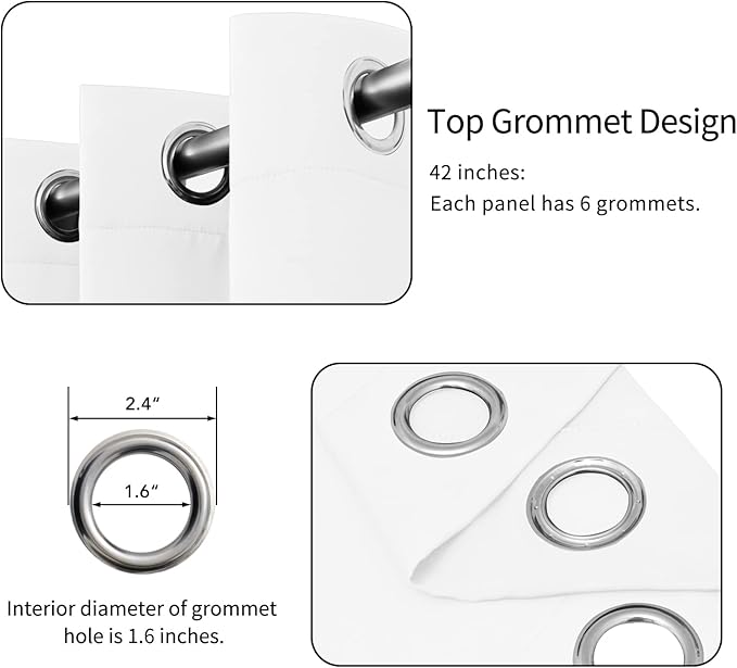 Easy-Going Blackout Curtains for Bedroom, Solid Thermal Insulated Grommet and - Image 4