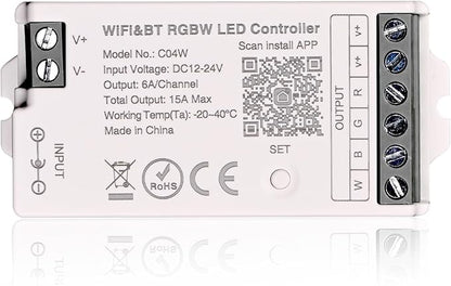TUNICHX RGBW SMD FCOB 5 PIN LED Strip 2.4 GHz WiFi Group Controller Alexa by TUNICHX