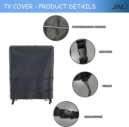 JINLI 45-50 inch outdoor TV trolley cover, courtyard TV cover, Oxford fabric - Image 3
