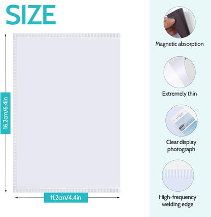 Magnetic Picture Frame, 12 Pack Magnetic Frame Reusable, Magnetic Photo Frames for Refrigerator 4x6” With White Border, Refrigerator Magnets For Pictures Suitable Home, School, Office