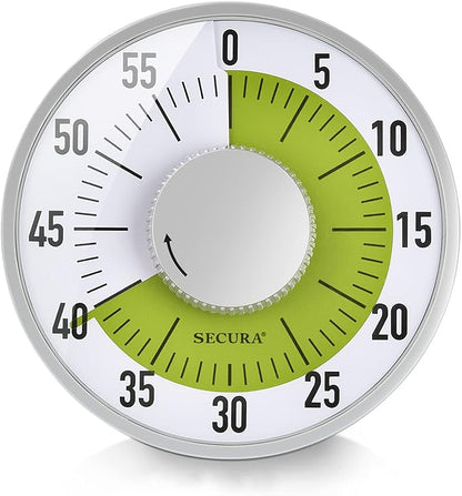 Secura 60-Minute Visual Timer 6-Inch Mechanical Countdown Timers by Secura