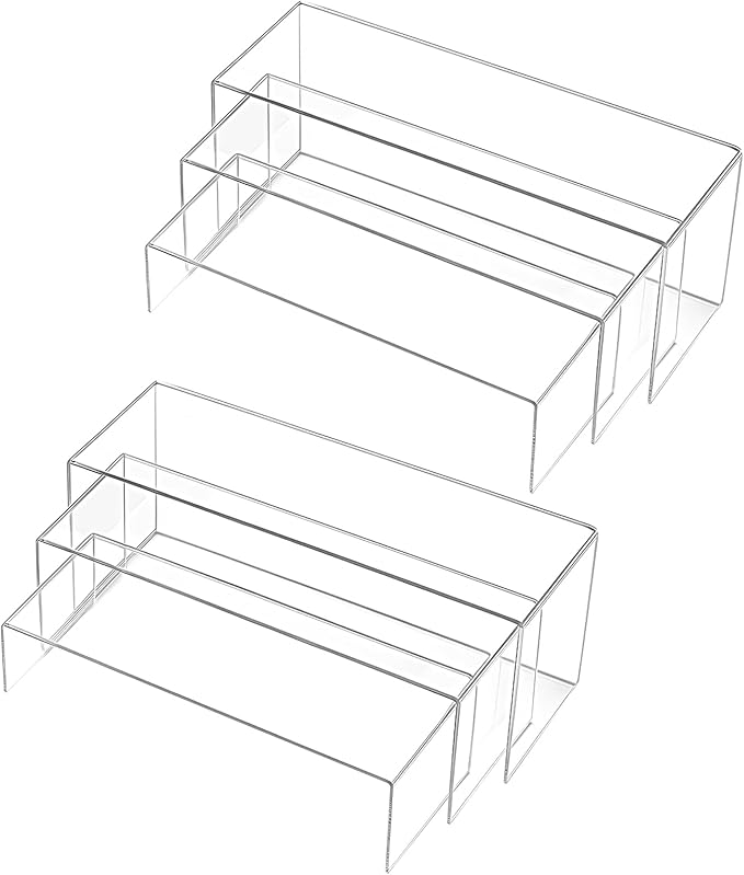 Chuangdi 2 Sets Acrylic Display Risers, Product Stand, Jewelry Display Riser by Chuangdi