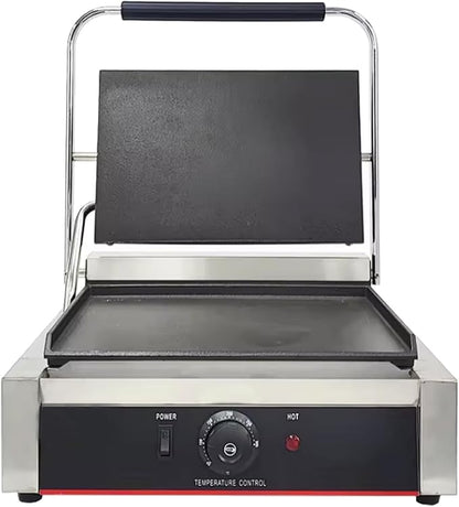 Commercial Panini Press With Grooved Grill Sandwich Maker Machine Electric - Image 2