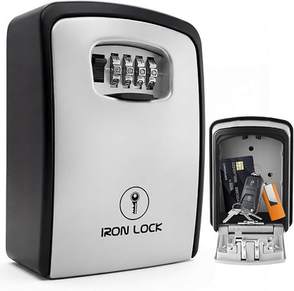 Iron Lock® Key Lock Box XXL Wall Mount – Waterproof Outdoor Key Safe by IronLock