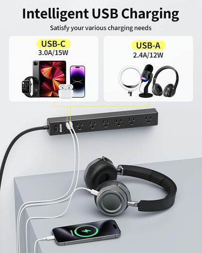 6 Ft Power Strip Surge Protector - Image 4
