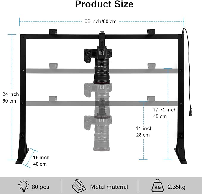 Overhead Camera Mount with Light LED 5600K Continuous -Top-Down Shooting Desk - Image 2