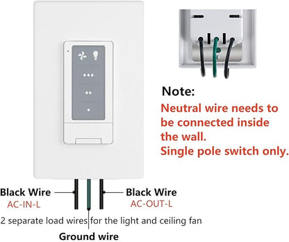 Universal Ceiling Fan Wall Remote Control Kit Replacement - Image 3