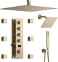 KATAIS Shower Faucet Set Brushed Gold Shower System, Temperature Display Shower by KATAIS