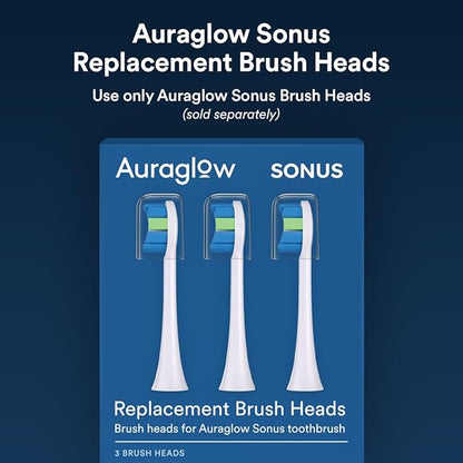 AURAGLOW Sonus Electric Toothbrush, 5 Cleaning Modes, 2 Brush Heads & Travel - Image 6