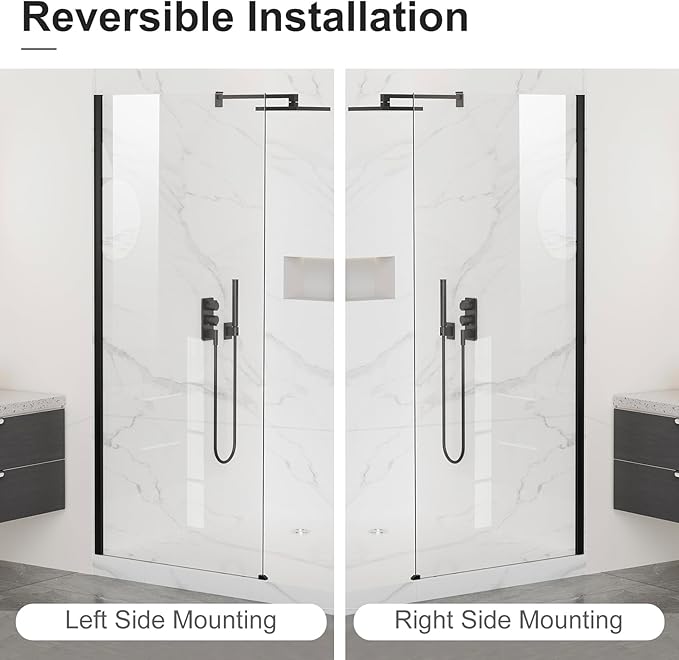 Bathbliss 36" W x 76" H Frameless Shower Glass Panel, 8mm Clear Tempered Glass - Image 5