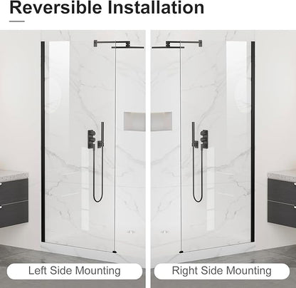 Bathbliss 36" W x 76" H Frameless Shower Glass Panel, 8mm Clear Tempered Glass - Image 5