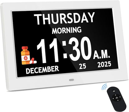 10.1'' Extra Large Digital Clock, 1280*800p HD Display, Dementia Clock by Flyruit