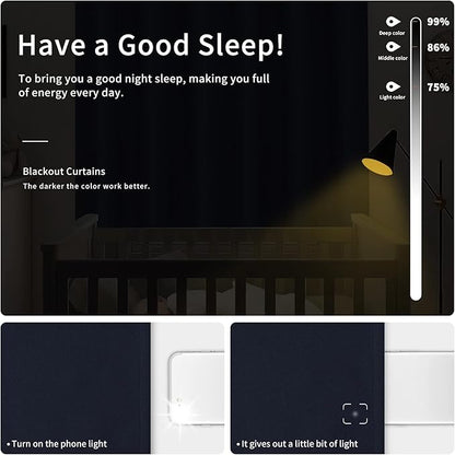 Easy-Going Blackout Curtains for Bedroom, Solid Thermal Insulated Grommet and - Image 2