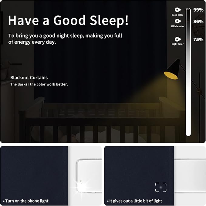 Easy-Going Blackout Curtains for Bedroom, Solid Thermal Insulated Grommet and - Image 2