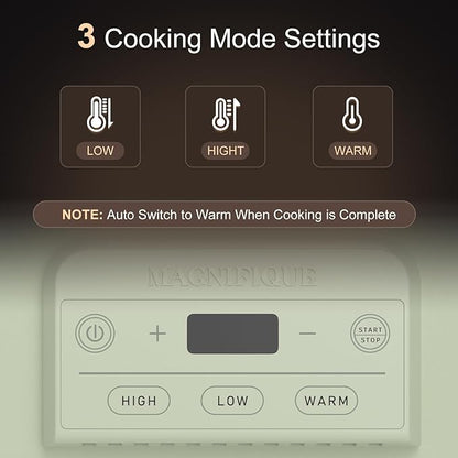 Magnifique 4 Quart Casserole Digital Slow Cooker, Premium Ceramic Bakeware - Image 4