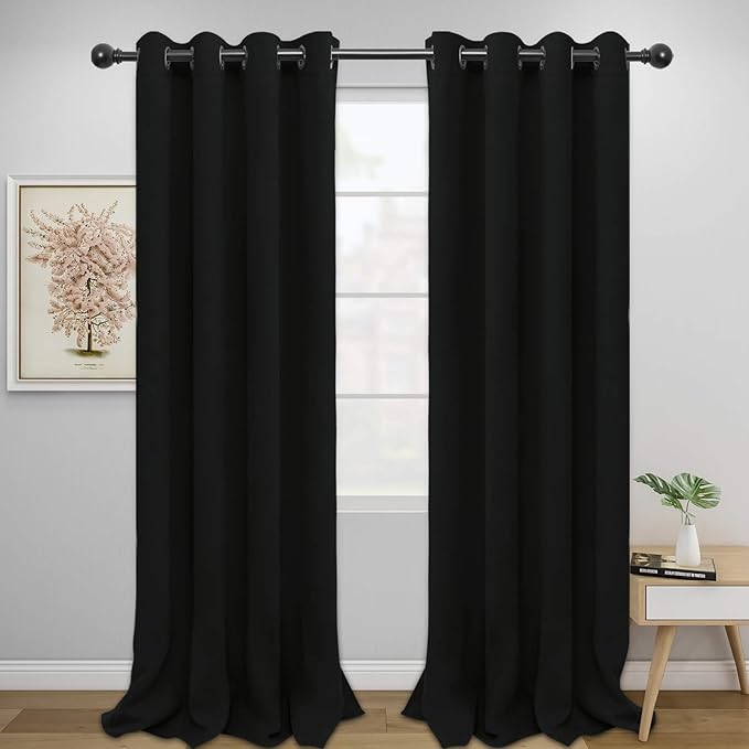 Easy-Going Blackout Curtains for Bedroom, Solid Thermal Insulated Grommet and by Easy-Going