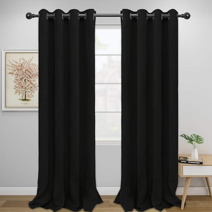 Easy-Going Blackout Curtains for Bedroom, Solid Thermal Insulated Grommet and by Easy-Going