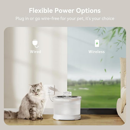 Cheerble Pumpless Cat Water Elfin Fountain, Wireless Pet Fountain Battery - Image 5