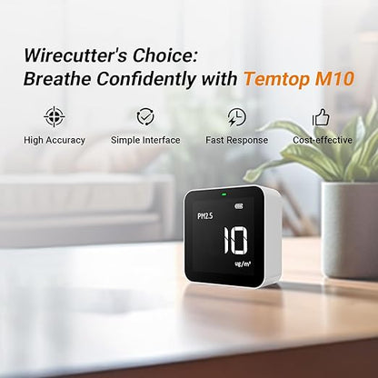 Temtop M10 Air Quality Monitor Indoor Air Quality Tester AQI PM2.5 VOCs - Image 6