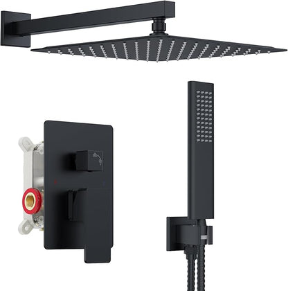 Iriber Shower Set with 12 Inch High Pressure Rain Shower Head and Handheld and by Iriber