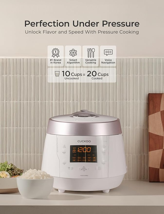 CUCKOO High Pressure Rice Cooker 10-Cup Uncooked / 20-Cup Cooked - Image 2