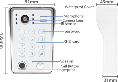 Wired Video Door Phone Kit Apartment Intercom System, 10 Inch Touch Screen - Image 7