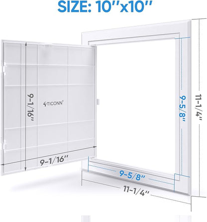 TICONN Access Panel for Drywall, 10 x 10 Inch ABS Plastic Wall Hole Cover - Image 2