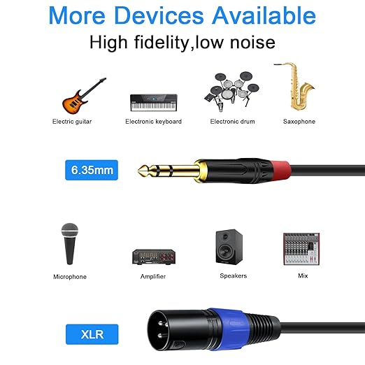 Jozzai 6.35mm Dual TRS to XLR Male Cable - Image 3