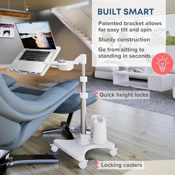 LEVO G2 Deluxe Adjustable Laptop Stand – Rolling Computer Desk & Ergonomic Table - Image 2