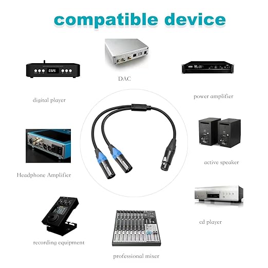 Smithok XLR Splitter Cable, Female to Dual Male Y Cable, Balanced Microphone - Image 4