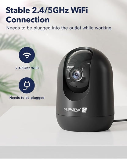 MUBVIEW Cameras for Home Security, Indoor Security Camera, 2.4/5GHz WiFi Wired - Image 3