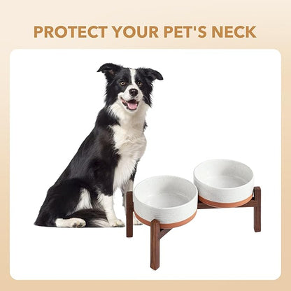 Ceramic 7.3inch Raised Double Dog Bowls Set - Image 6